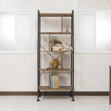 Industrial Pipes Left And Right Support 5-Layer Bookshelf - Industrial Pipes Left And Right Support 5-Layer Bookshelf